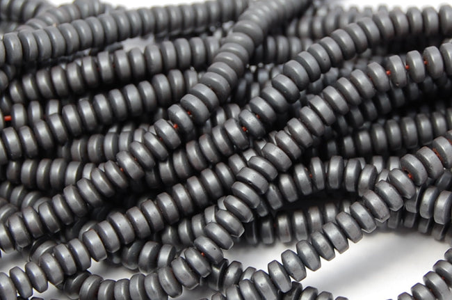 Hematite Flat Round Matte 4mm Beads -16 inch strand Main Image