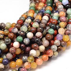 Multi-gemstone , multicolored, 8mm round -15.5 inch strand.