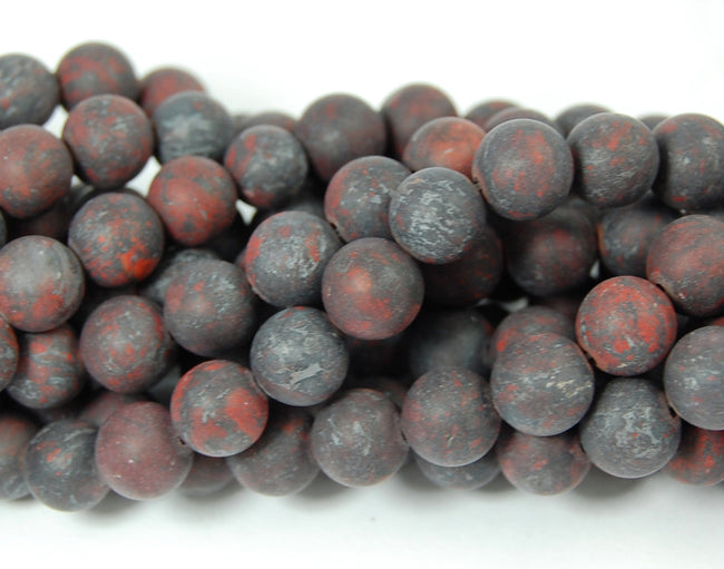 Matte Brecciated Jasper Frosted 8mm  -15 inch strand Main Image