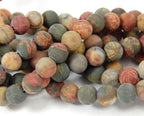 Matte Red Creek Jasper 6mm smooth round -15 inch strand