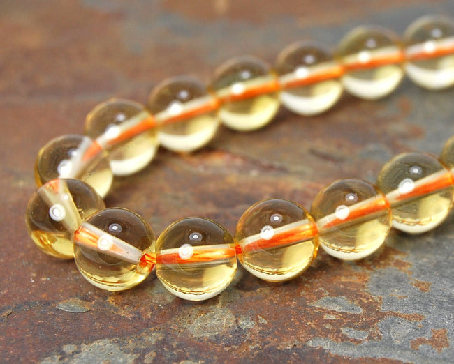 Citrine Beads, Full 15.5" Strand Natural Round Wholesale 4mm 6mm 8mm 10mm 12mm Main Image