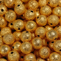 Antique Gold Stardust covered Brass 10mm Beads- 20