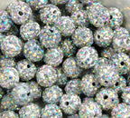 8mm Ab Crystal Rhinestone Clay Round Pave Beads -25