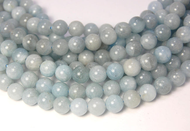 Aquamarine Beads Strands, 4mm, 6mm, 8mm, 10mm, 12mm, grade AB+, Round -15.5 strand Main Image