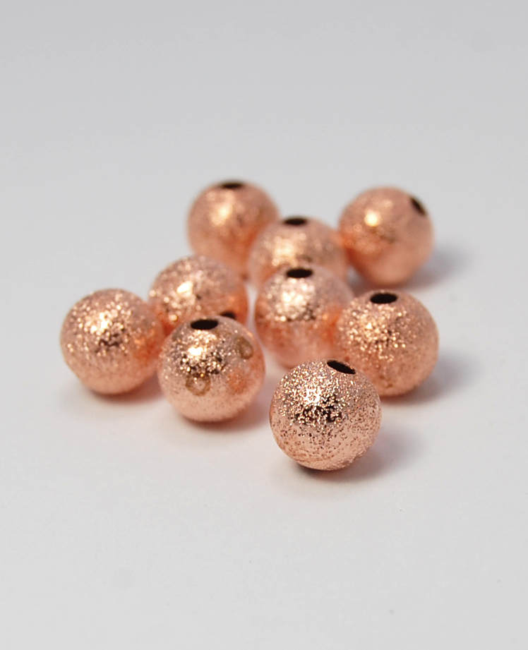 Rose Gold-Plated Brass Stardust 8mm Beads- 25