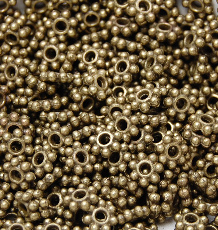 Heishi, 4.5mm 6mm Beaded Antique Bronze Spacer Bead