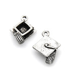 Graduation Cap Silver Pewter Charm -1
