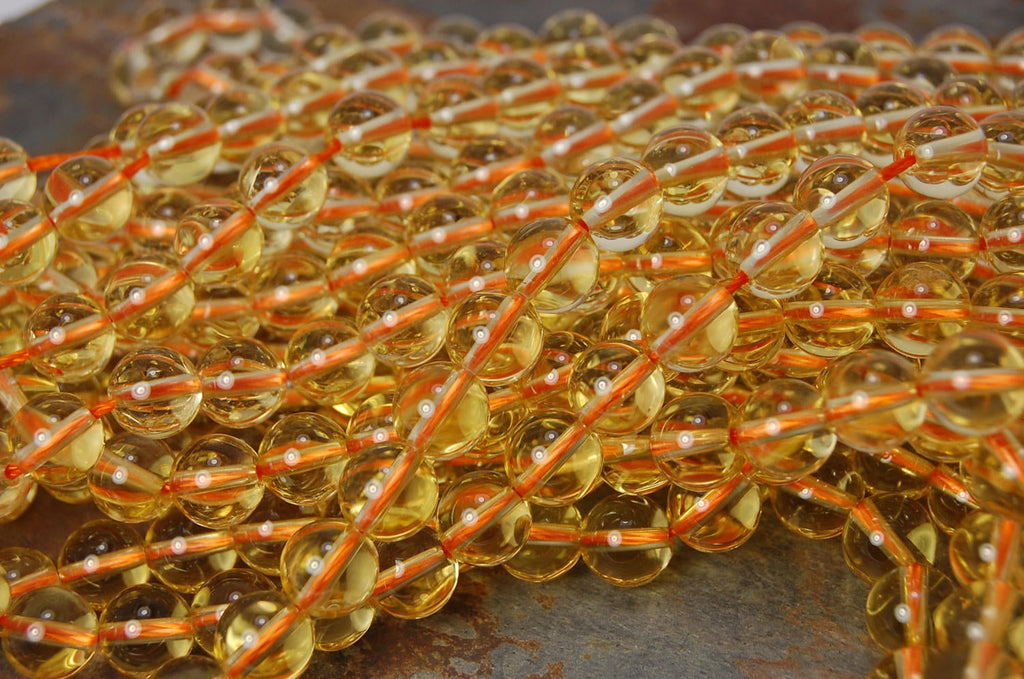 Citrine Beads, Full 15.5&quot; Strand Natural Round Wholesale 4mm 6mm 8mm 10mm 12mm