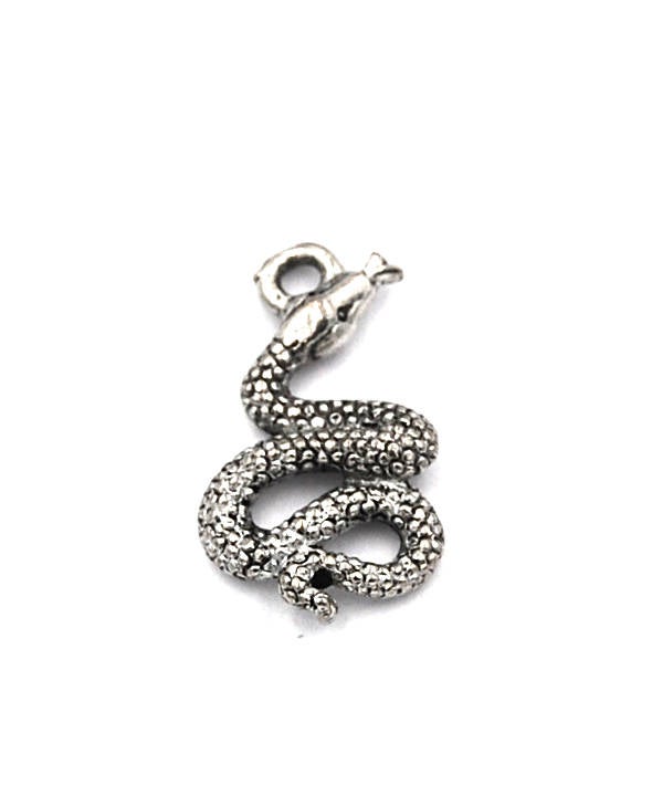 Snake Charm Silver Pewter Charm -1 Hover Image