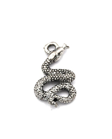 Snake Charm Silver Pewter Charm -1