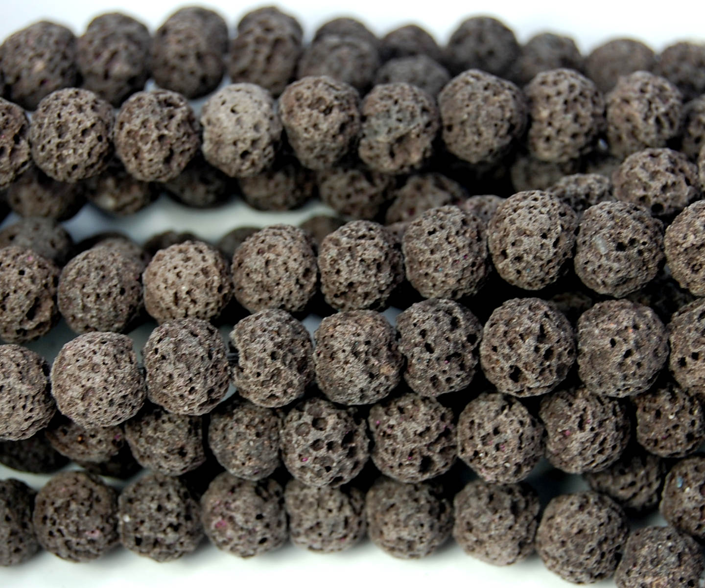 8mm Coffee Brown Lava Rock Round Stone Beads -15 inch strand