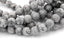 Matte Picasso Stone, Gray 8mm smooth round -15 inch strand