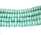 8x4mm Seafoam Green Wood Rondelle Beads -16 inch strand