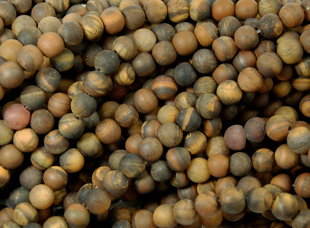 Matte Tiger Eye Beads 8mm -15 inch strand