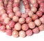 Rhodonite 8mm Round Faceted Beads -15 inch strand