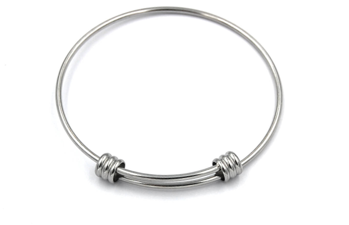 TWO- Adjustable Stainless Steel Bangle Bracelet