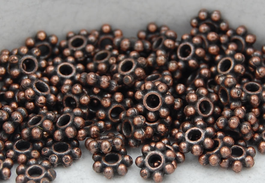 Heishi, 4mm or 6mm Beaded Antique Copper Spacer Bead – Magnolia Bead Company