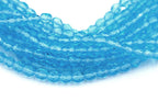 Aquamarine Blue Czech Faceted Glass Bead 4mm Round - 50 Pc