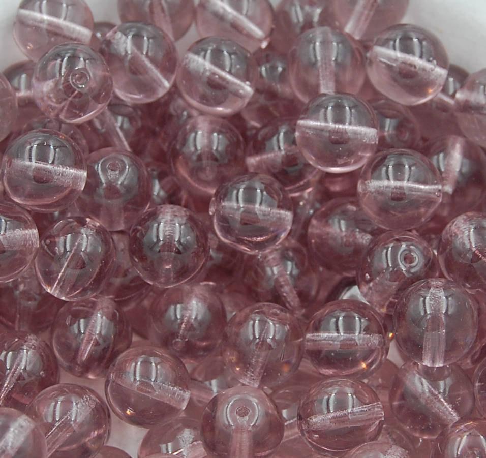 Amethyst Purple Czech Glass Beads 10mm Round Smooth -20