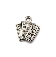 Playing cards Silver Pewter Charm -1