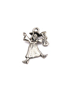 Graduation Girl Silver Pewter Charm -1