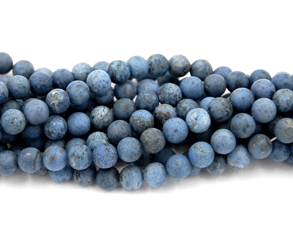 Matte Dumortierite Blue 8mm (Grade A) Round Beads  -16 inch strand