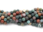 4mm Fancy Jasper Matte Round Beads   -15 inch strand