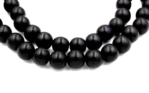 Black Wood Beads 6mm 8mm 10mm 12mm 16mm 20mm Round or Rondelle wood  -16 inch strand