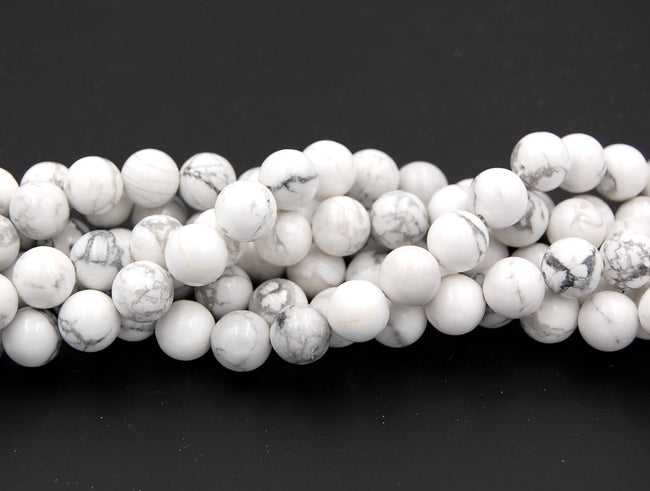 White Howlite 4mm 6mm 8mm 10mm 12mm Round Beads-15 inch strand Main Image