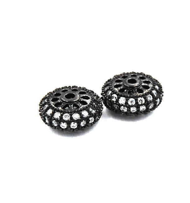 Clear Crystal Gunmetal Gray Cubic Zirconia Rondelle, 10x6mm
