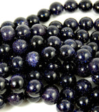 Blue Goldstone Beads 4mm 6mm 8mm 10mm 12mm, Full 15.5&quot; Strand, Blue Sandstone