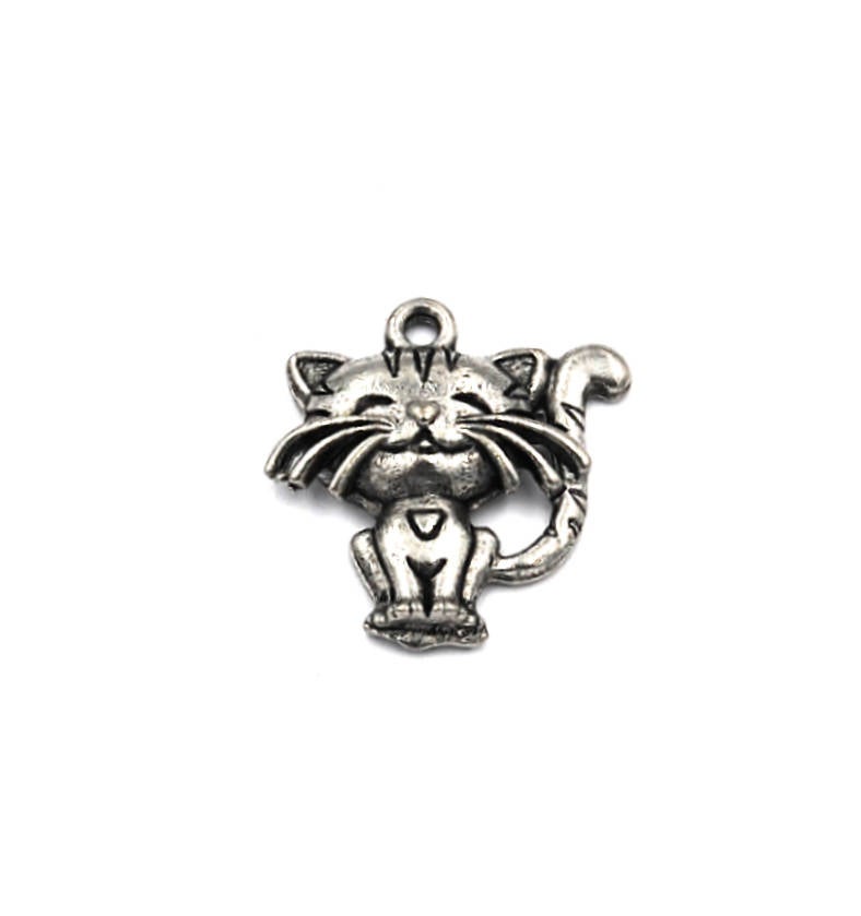 Cat Charm Pewter Charm  -1