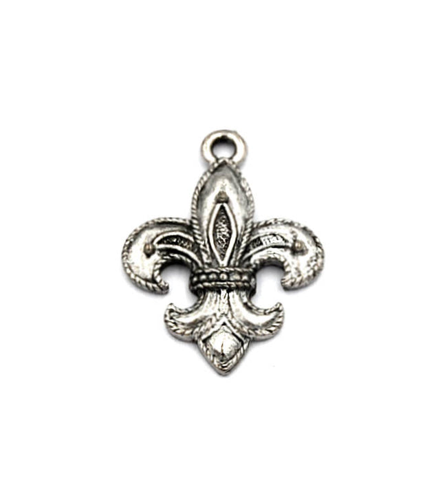 Fleur-de-lis Charm Pewter Charm  -1 Hover Image