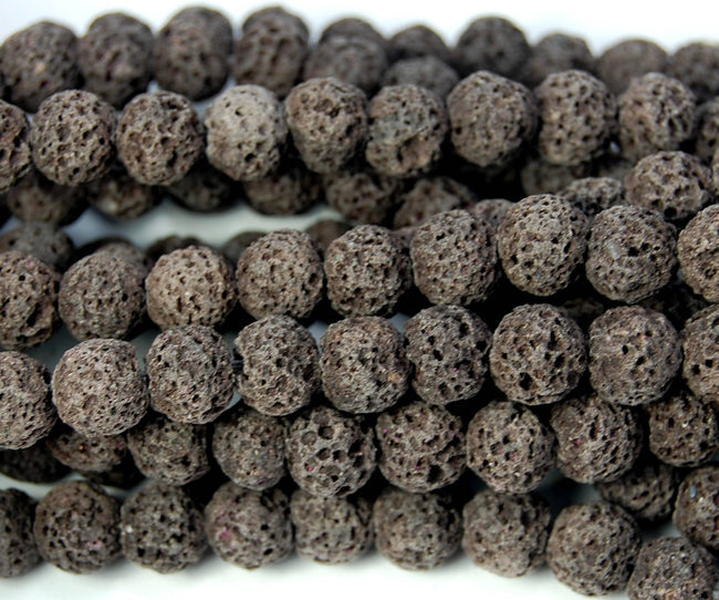 6mm Coffee Brown Lava Rock Round Stone Beads -15 inch strand Main Image