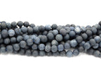 Matte Dumortierite Dark Blue/Gray 4mm 6mm 8mm 10mm Frosted Round Beads  -15.5 inch strand
