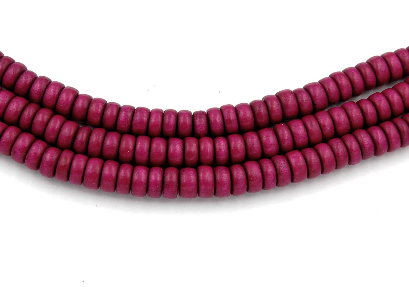 Mulberry Purple Wood Rondelle 8x4mm, Purple Rondelle Boho Wood Beads -16 inch strand
