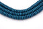 Ocean Deep Blue Wood Rondelle 8x4mm, Blue Rondelle Boho Wood Beads -16 inch strand