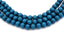 Deep Ocean Blue Wood Round 8mm, Blue Boho Wood Beads -16 inch strand