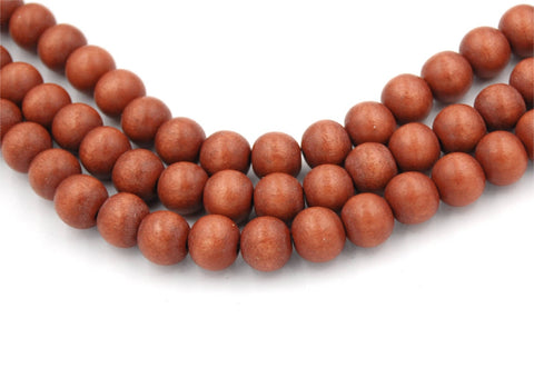 Ginger Brown Wood Round 8mm, Light Brown Boho Wood Beads -16 inch strand