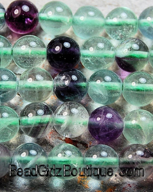 Fluorite -4mm Rainbow Fluorite Round (AB grade) Beads-  15 inch strand Main Image