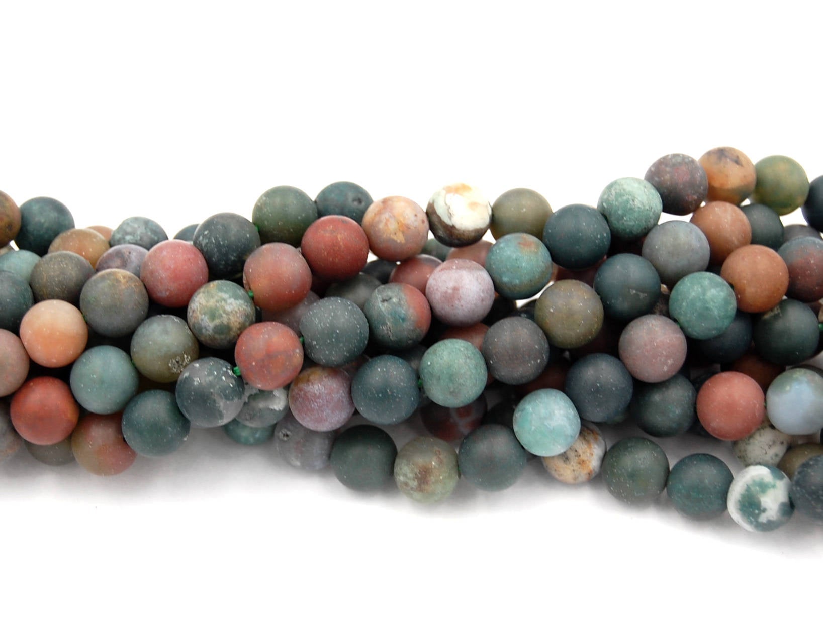 4mm Fancy Jasper Matte Round Beads   -15 inch strand