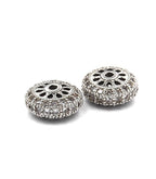 Clear Crystal Silver Cubic Zirconia Rondelle, 10x6mm