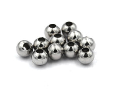 304 Stainless Steel Round Beads, 4mm -100pc