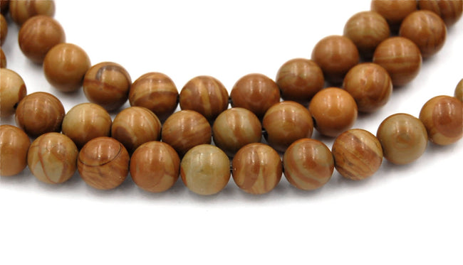 Wood Jasper 8mm Round Beads -15.5 inch strand Hover Image