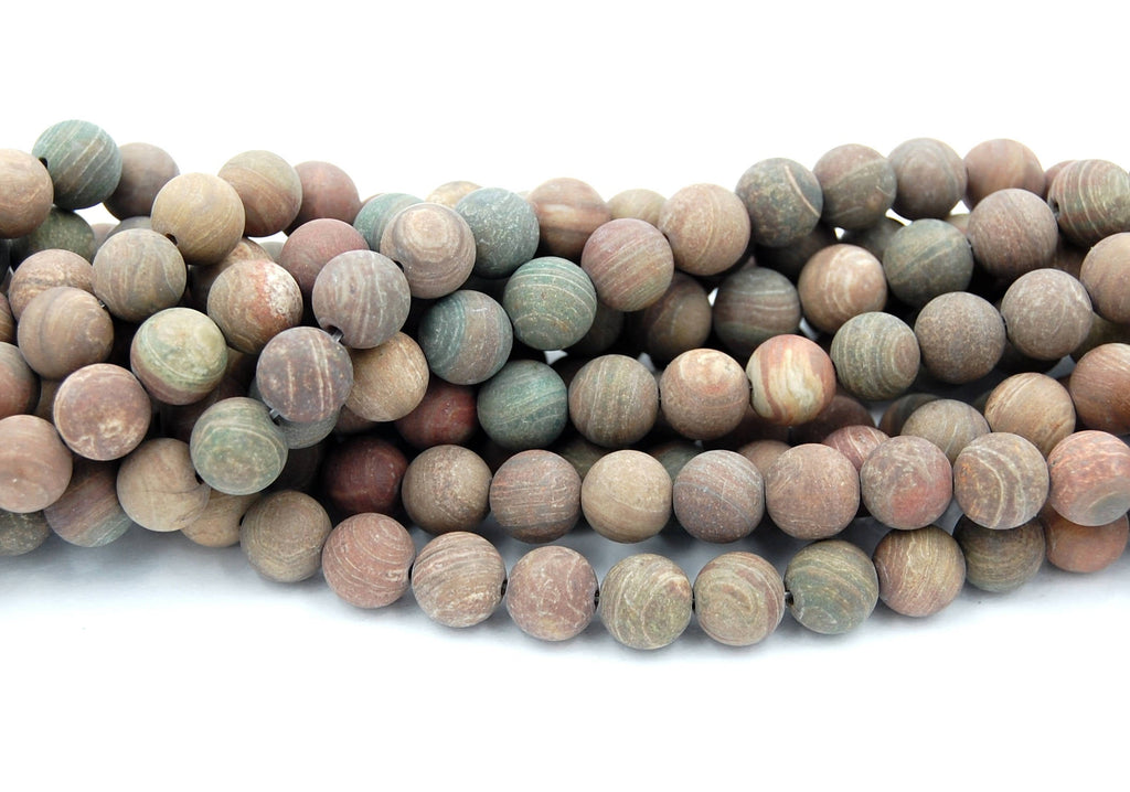 Matte Oak Jasper 6mm Round Beads -15 inch strand