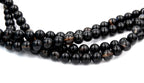 Black/Brown Agate 8mm Shiny round beads -15.5 inch strand