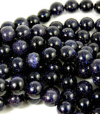 Blue Goldstone Beads 4mm 6mm 8mm 10mm 12mm, Full 15.5&quot; Strand, Blue Sandstone