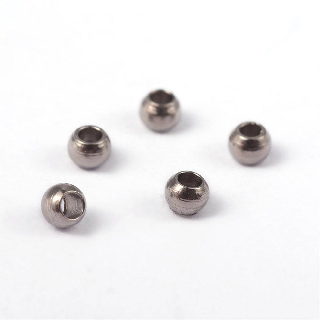 304 Stainless Steel Round Beads, 2mm -25pc Hover Image