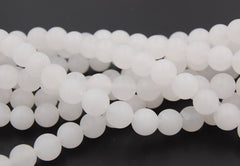 10mm Matte White Jade Round Beads -15 inch strand