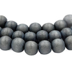10mm Stormy Sky Gray Wood Beads, round gray wood boho chic -16 inch strand